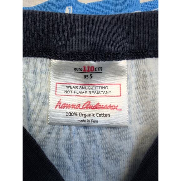 5 Hanna Andersson Blueprint Long John Pajamas - Picture 6 of 9